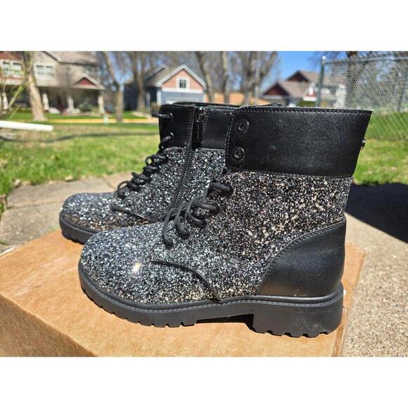 Michael Kors Alistair Glitter Combat Boot - Picture 1 of 7